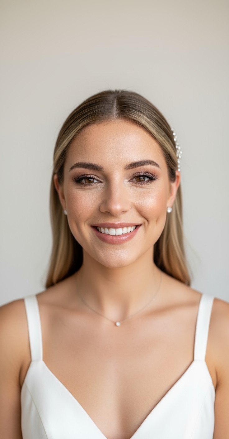 After Simple Down Wedding Hair